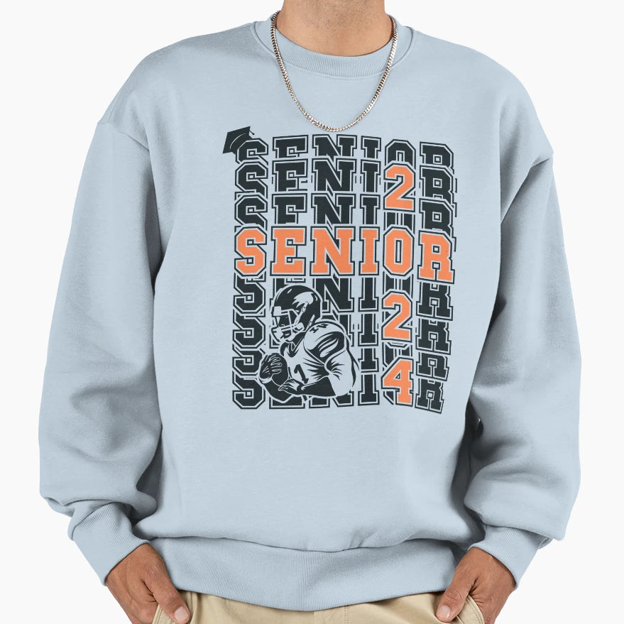 Senior Football Player Grad Sport Sweatshirt - Unique Graphic Unisex - T-Shirt, Sweatshirt, Hoodie