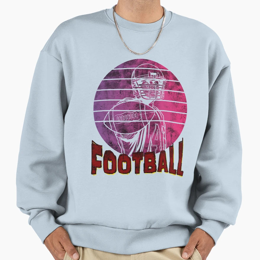 Amercian Football Quarterback Sweatshirt - Aesthetic Graphic Men Women - T-Shirt, Sweatshirt, Hoodie