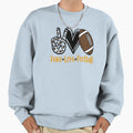 Peace Love Football Gift Football Sweatshirt - Aesthetic Graphic Men Women - T-Shirt, Sweatshirt, Hoodie