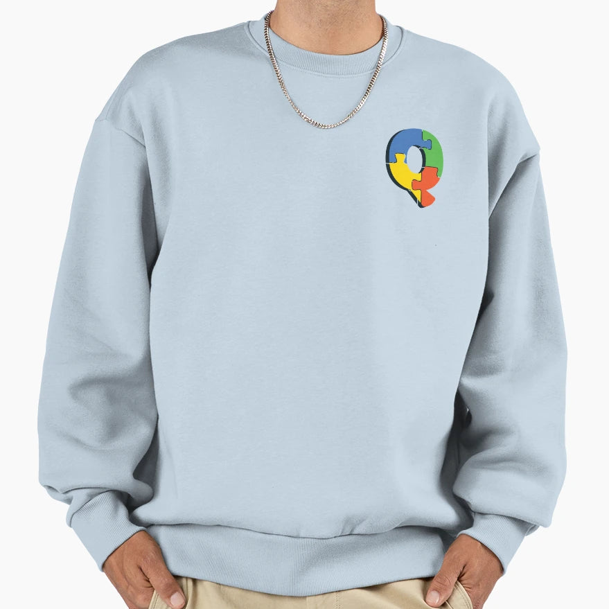 Ornamental Letter Q Autism Sweatshirt - Streetwear Style for Adults - T-Shirt, Sweatshirt, Hoodie