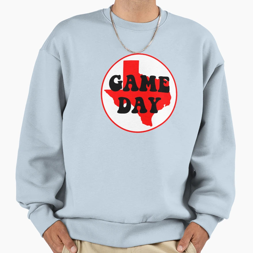 Red And Black Texas Game Day Sweatshirt - Aesthetic Graphic Unisex - T-Shirt, Sweatshirt, Hoodie