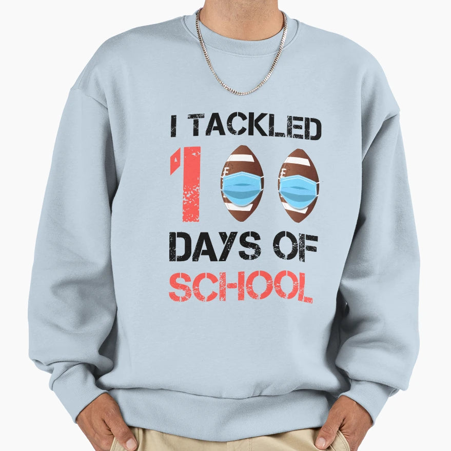 Football American Funny 100 Days Sweatshirt - Aesthetic Graphic Unisex - T-Shirt, Sweatshirt, Hoodie