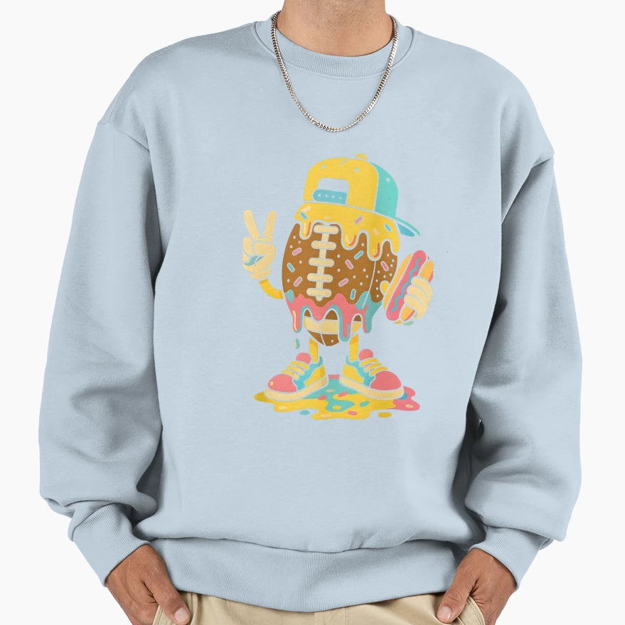 Football Drip Football Ice Cream Game Day Sweatshirt - Graphic Print Unisex - T-Shirt, Sweatshirt, Hoodie