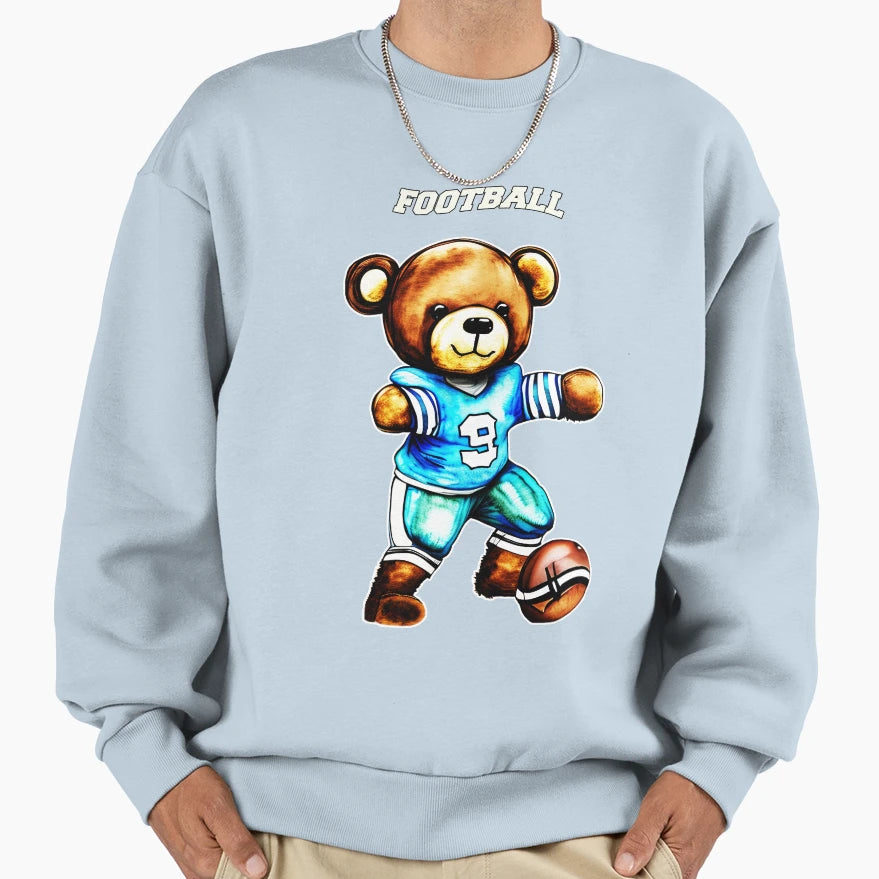 Football Player Bear Sweatshirt - Custom Art Print Men Women - T-Shirt, Sweatshirt, Hoodie