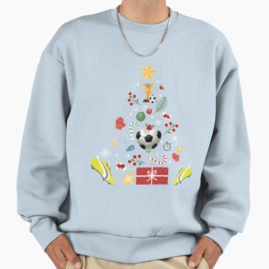 Funny Soccer Tree Hat Snow Santa Sweatshirt - Streetwear Style for Adults - T-Shirt, Sweatshirt, Hoodie