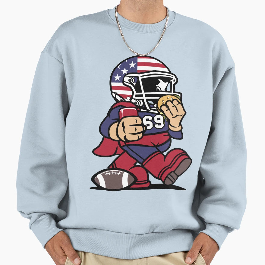Football Cartoon Sweatshirt - Streetwear Style Men Women - T-Shirt, Sweatshirt, Hoodie