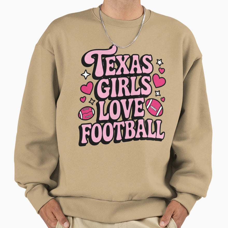 Texas Love Football Sweatshirt - Custom Art Print Men Women - T-Shirt, Sweatshirt, Hoodie