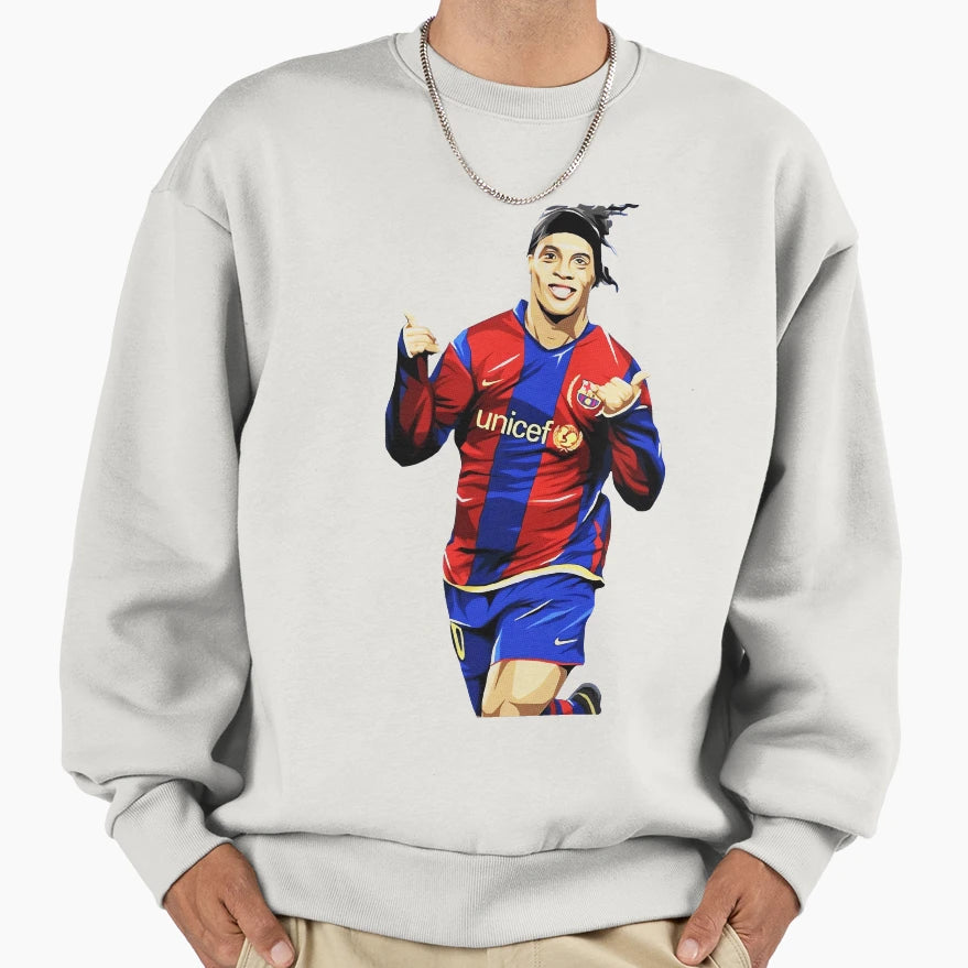 Ronaldinho Barcelona Art Sweatshirt - Casual Everyday Wear Men Women - T-Shirt, Sweatshirt, Hoodie