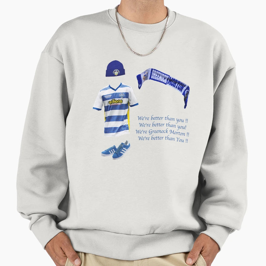 Greenock Morton Fc Sweatshirt - Graphic Print for Adults - T-Shirt, Sweatshirt, Hoodie