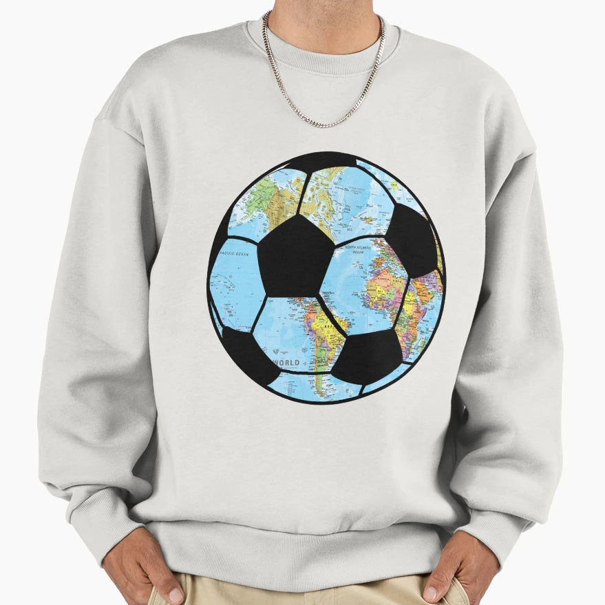 Football Around Globe Sweatshirt - Fun Novelty Design Unisex - T-Shirt, Sweatshirt, Hoodie