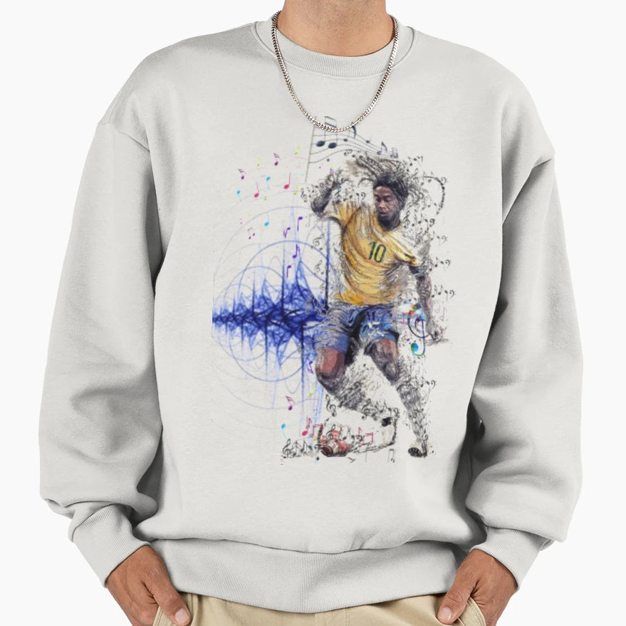 Football Playmaker Ronaldinho Sweatshirt - Minimalist Print for Adults - T-Shirt, Sweatshirt, Hoodie