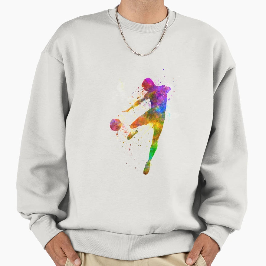 Soccer Football Player Flying Sweatshirt - Casual Everyday Wear for Adults - T-Shirt, Sweatshirt, Hoodie
