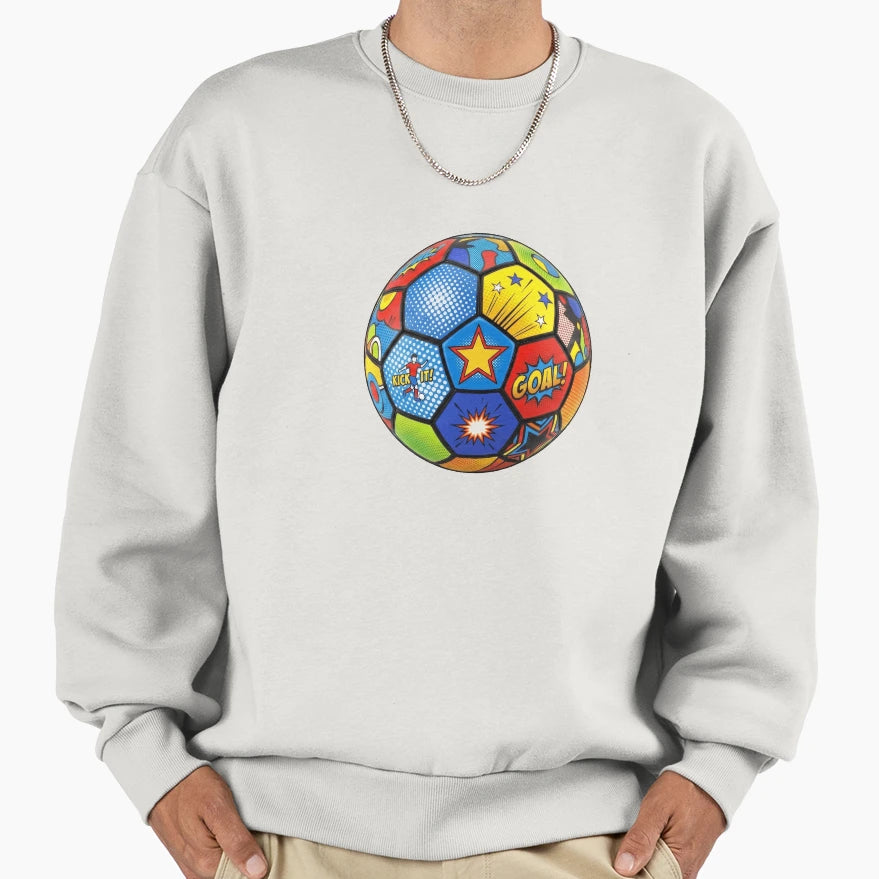 Comic Book Pop Art Soccer Sweatshirt - Fun Novelty Design for Adults - T-Shirt, Sweatshirt, Hoodie