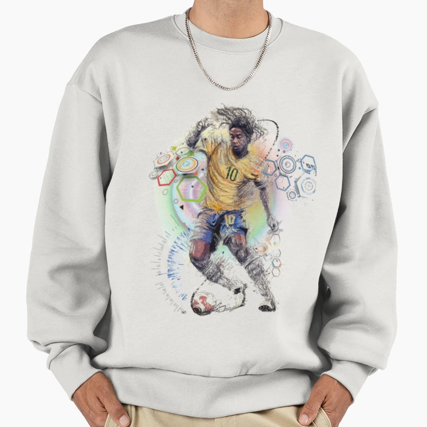 Ronaldinho Football Playmaker Sweatshirt - Casual Everyday Wear for Adults - T-Shirt, Sweatshirt, Hoodie