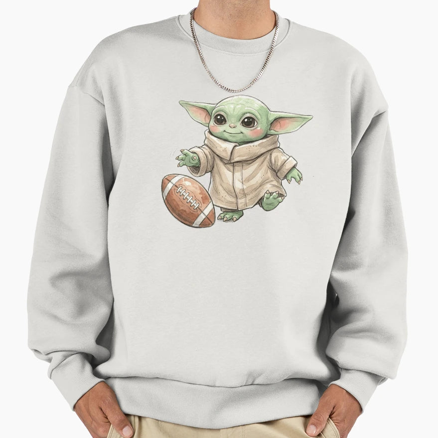 Yoda Playing American Football Sweatshirt - Graphic Print Men Women - T-Shirt, Sweatshirt, Hoodie