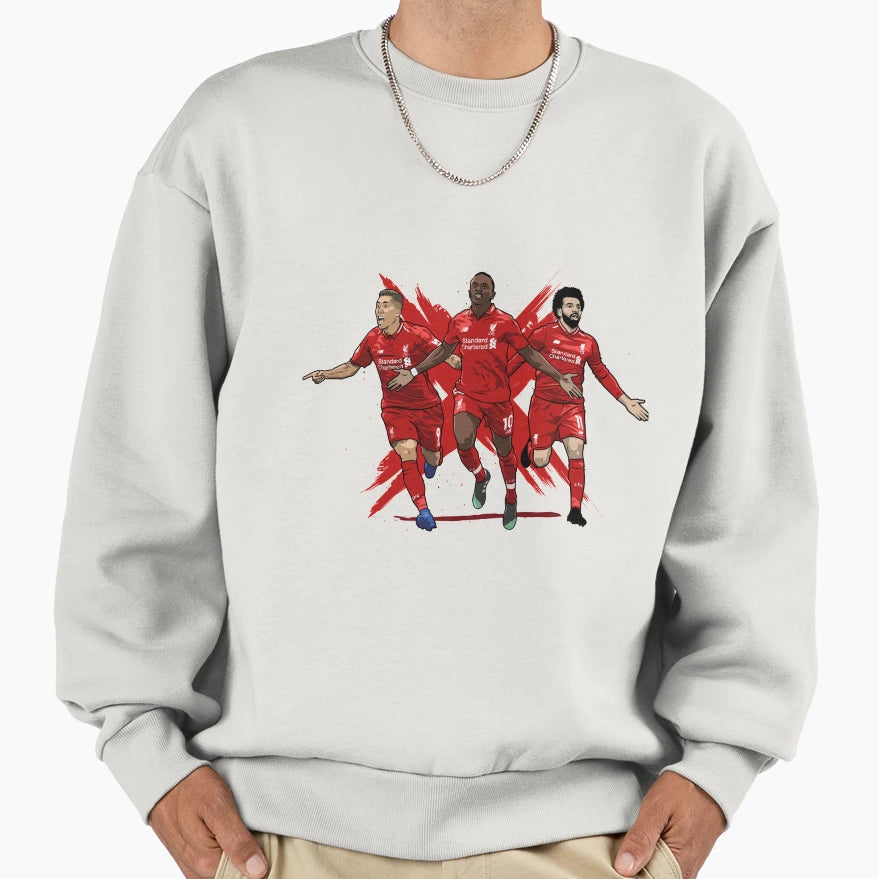 Liverpool Front 3 Salah Mane Firmino Sweatshirt - Graphic Print Unisex - T-Shirt, Sweatshirt, Hoodie
