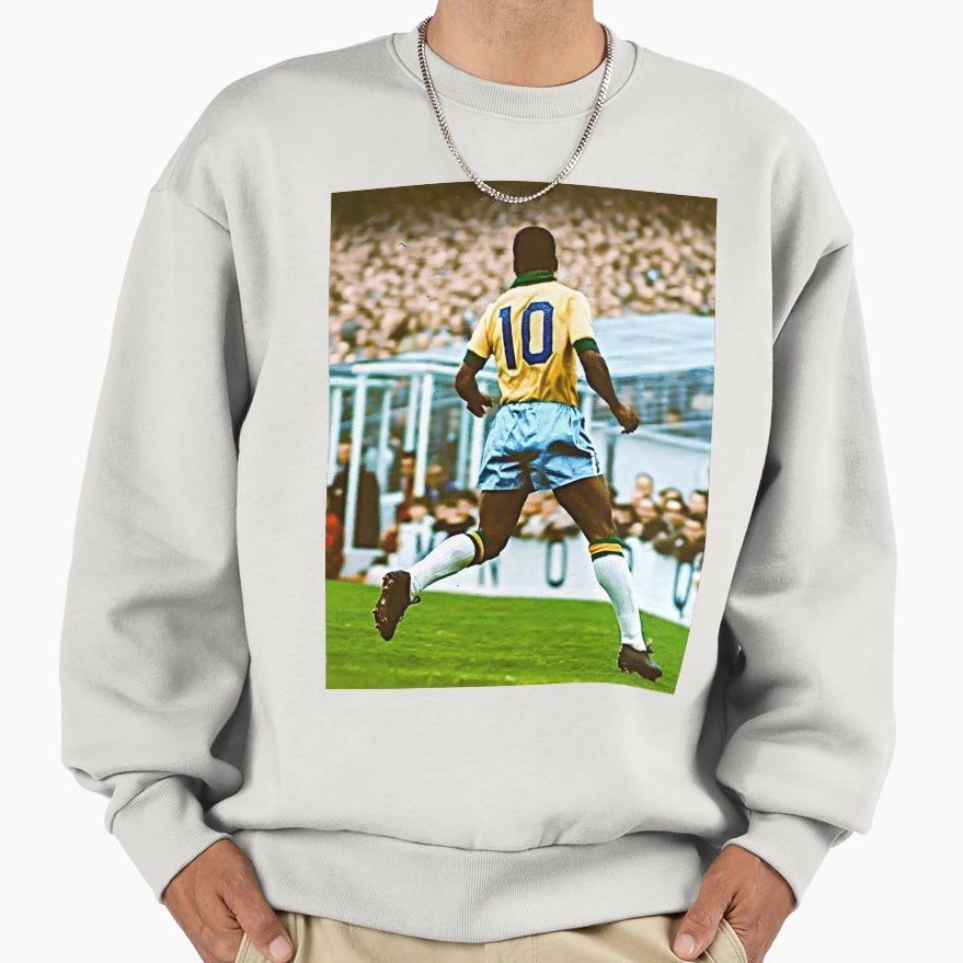 Badge Honor Pele Wearing Iconic No 10 Sweatshirt - Graphic Print Men Women - T-Shirt, Sweatshirt, Hoodie