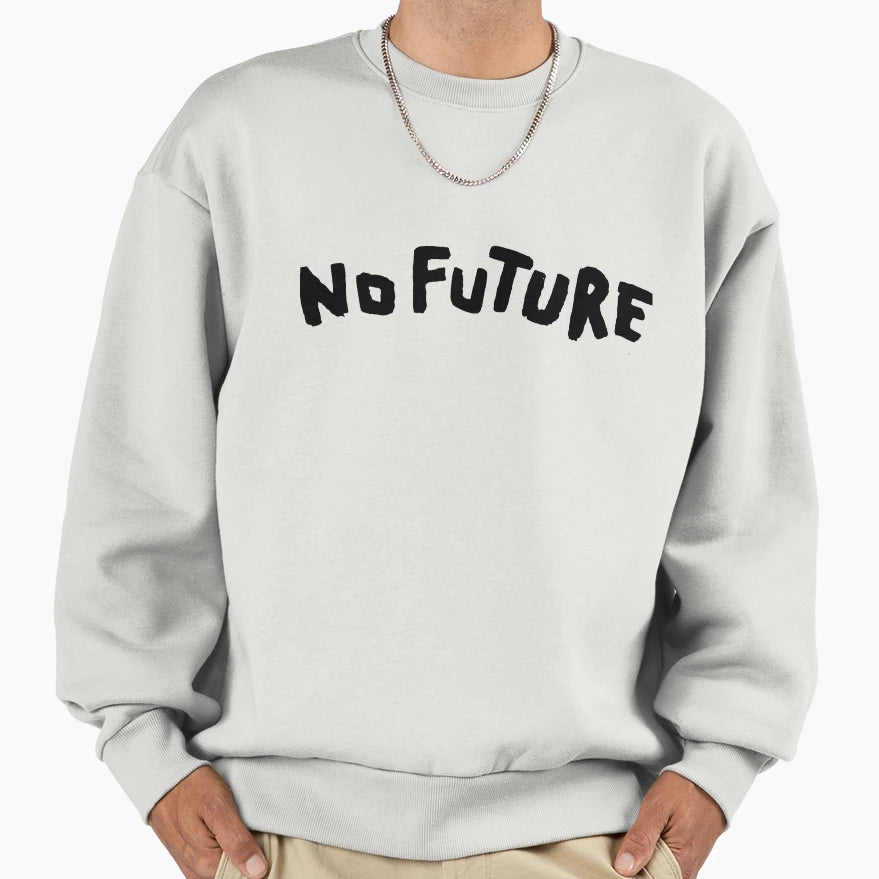 Dark No Future Black Version Sweatshirt - Minimalist Print for Adults - T-Shirt, Sweatshirt, Hoodie