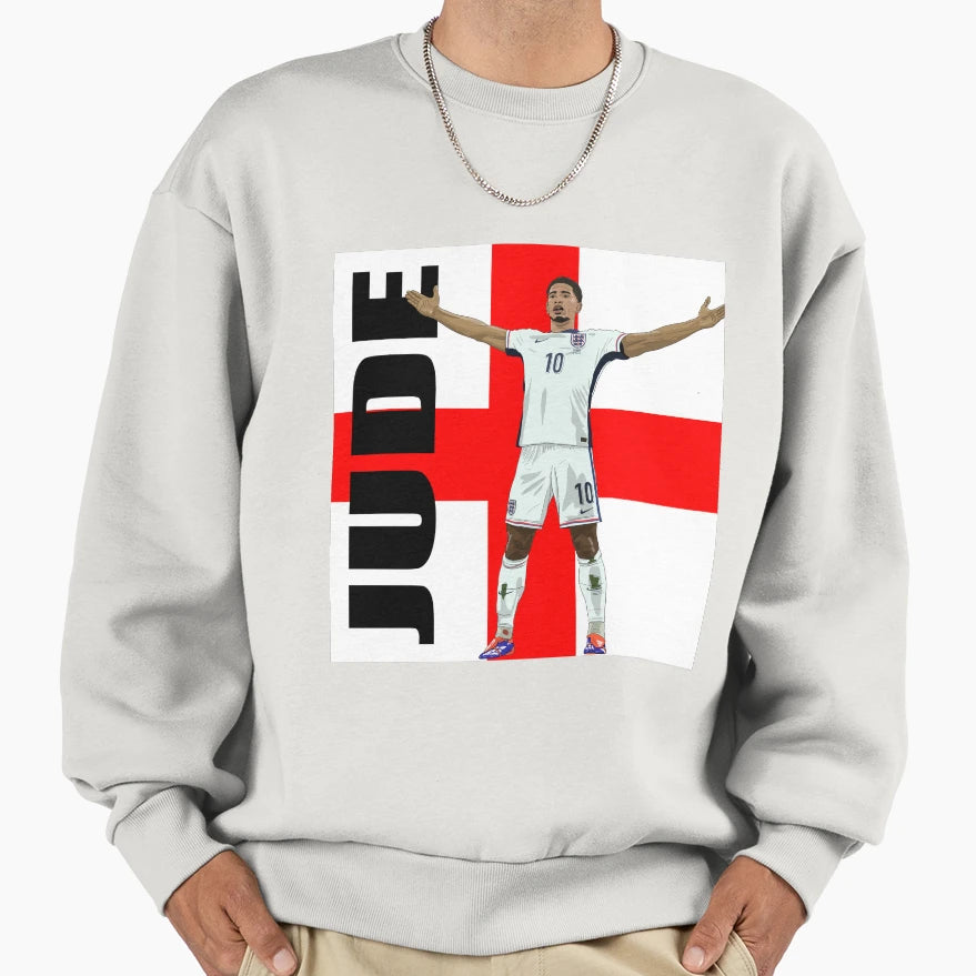 Jude Bellingham England Flag Sweatshirt - Fun Novelty Design Men Women - T-Shirt, Sweatshirt, Hoodie