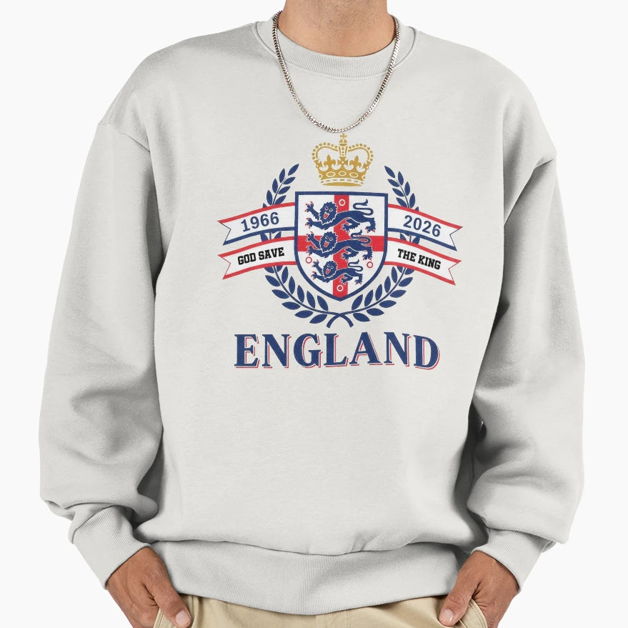 Royal England Football Spirit Sweatshirt - Novelty Apparel for Adults - T-Shirt, Sweatshirt, Hoodie