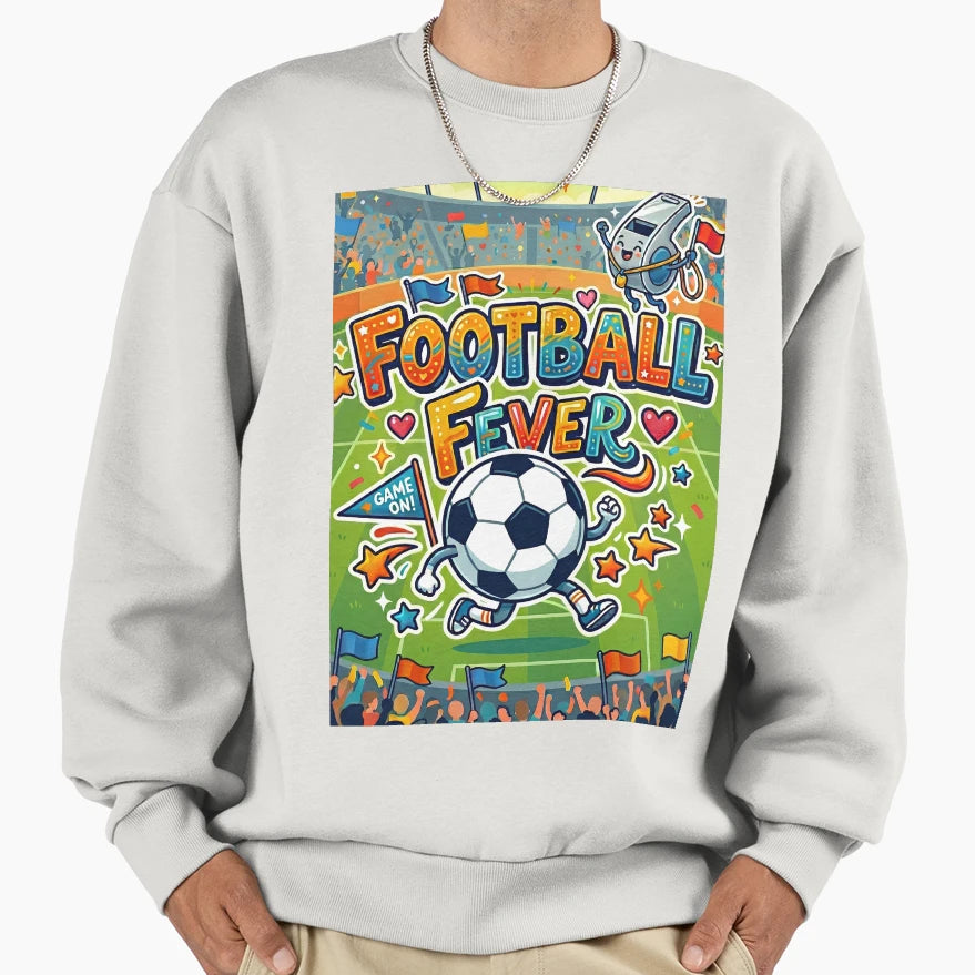 Football Fever Cartoon Stadium Mascot Sweatshirt - Streetwear Style Unisex - T-Shirt, Sweatshirt, Hoodie
