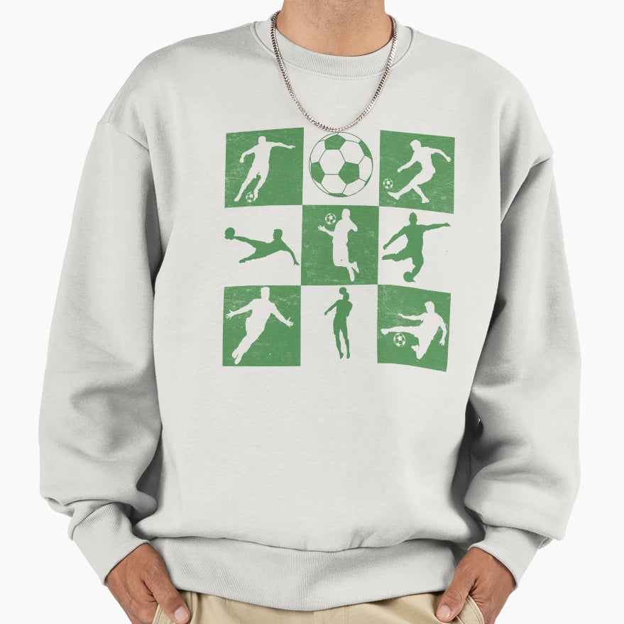 Mens Soccer Football Green Sweatshirt - Custom Art Print for Adults - T-Shirt, Sweatshirt, Hoodie