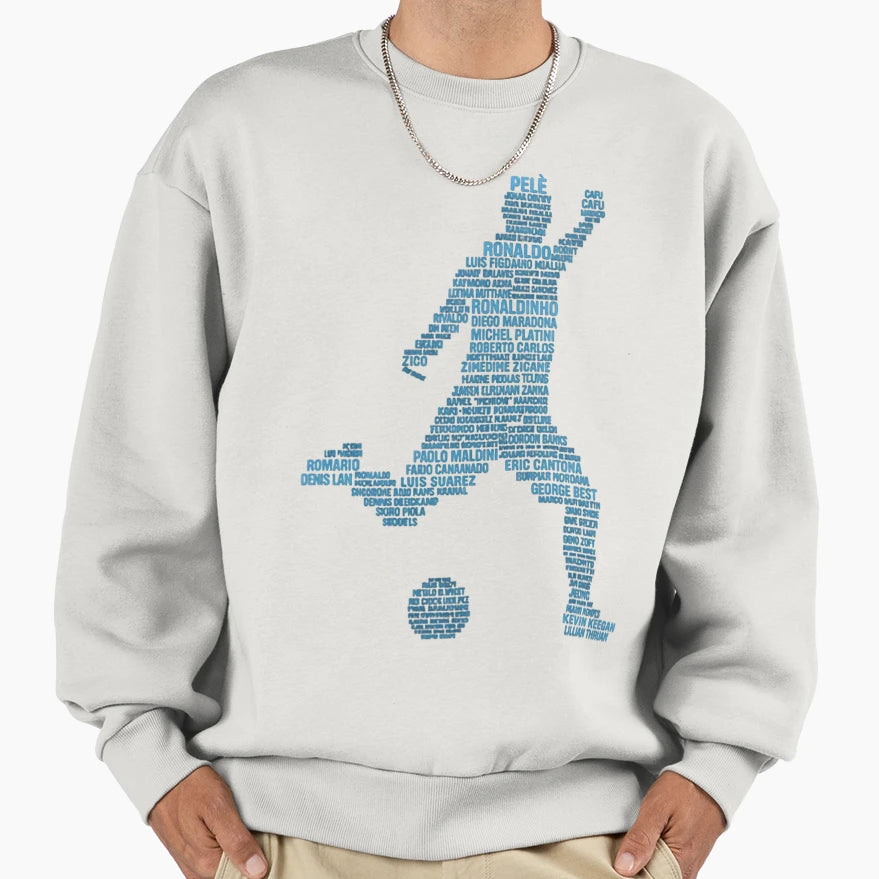 Footballer Soccer Player Legends Tribute Sweatshirt - Trendy Graphic Unisex - T-Shirt, Sweatshirt, Hoodie