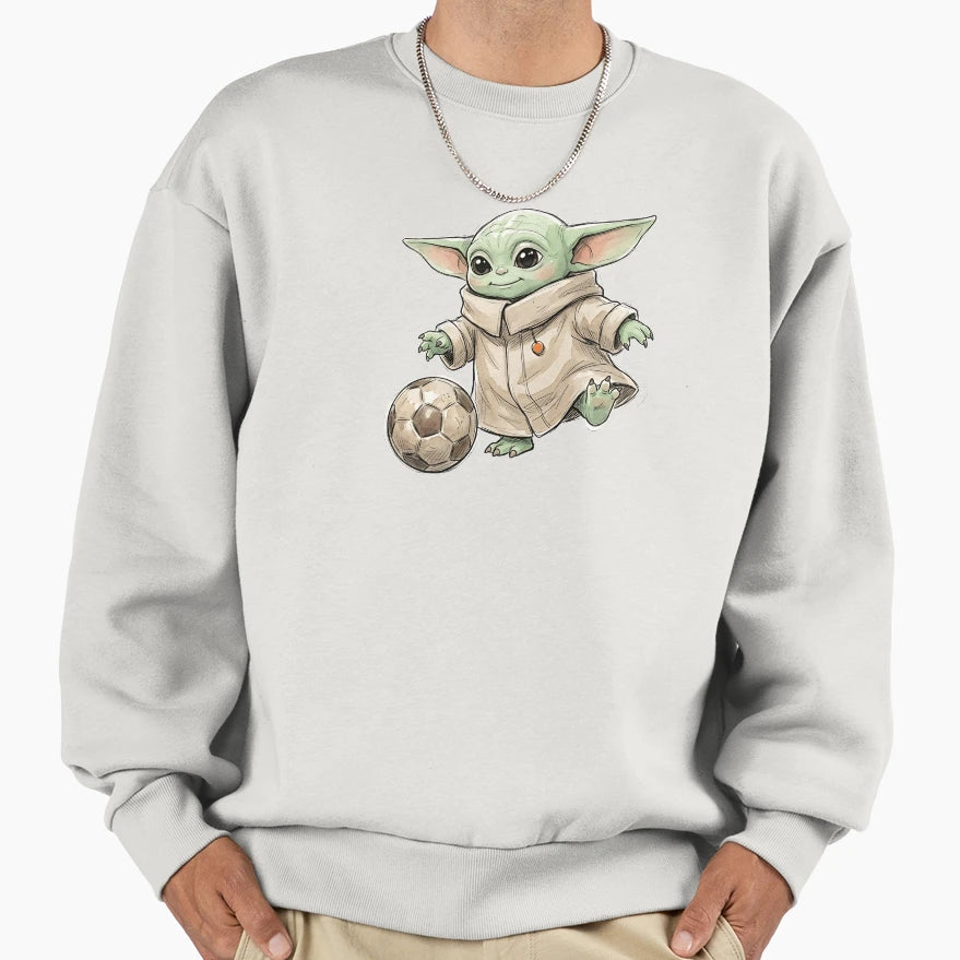 Yoda Playing Soccer Sweatshirt - Minimalist Print Unisex - T-Shirt, Sweatshirt, Hoodie