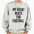 My Heart Beats Football Football T-Shirt - Minimalist Print for Adults - T-Shirt, Sweatshirt, Hoodie