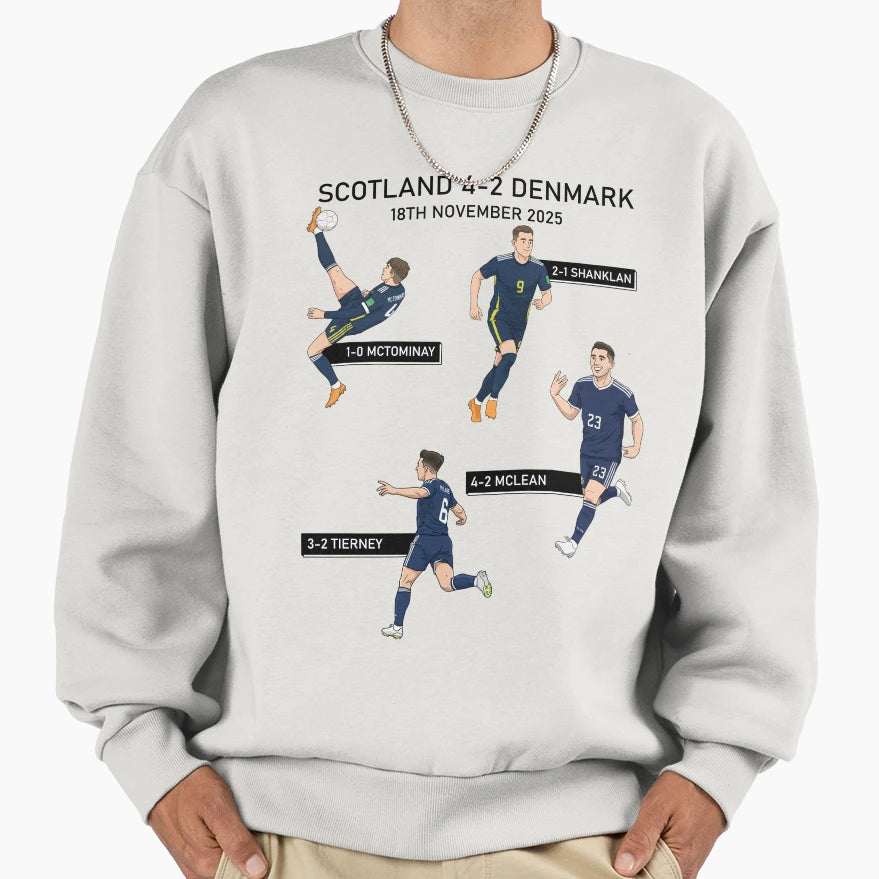 Scotland Vs Denmark Sweatshirt - Aesthetic Graphic for Adults - T-Shirt, Sweatshirt, Hoodie