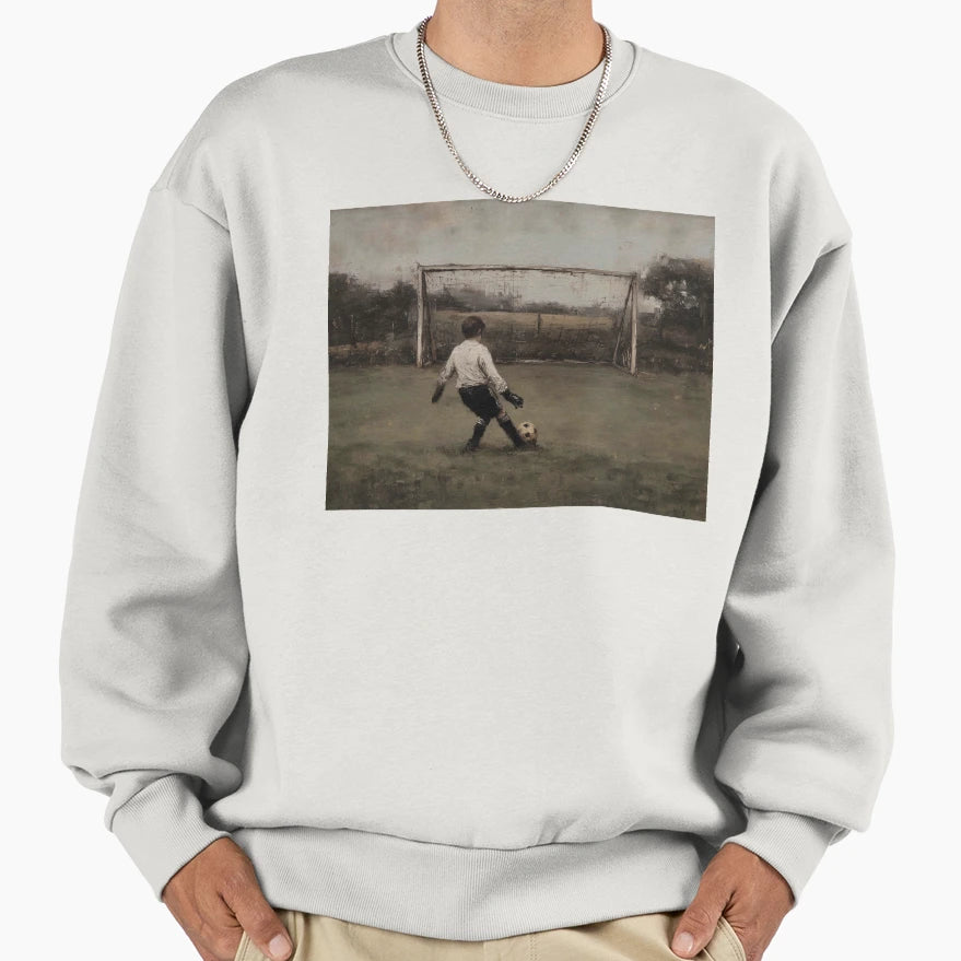 Child Kicking Soccer Ball Goal Sweatshirt - Graphic Print Men Women - T-Shirt, Sweatshirt, Hoodie