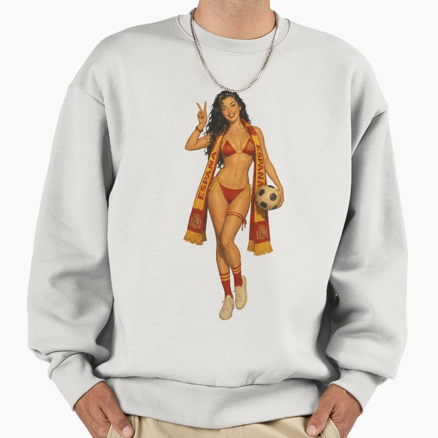 Football Fan Pinup Soccer Sweatshirt - Casual Everyday Wear Men Women - T-Shirt, Sweatshirt, Hoodie