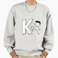 Illustration Kick Beside Letter K Sweatshirt - Trendy Graphic for Adults - T-Shirt, Sweatshirt, Hoodie