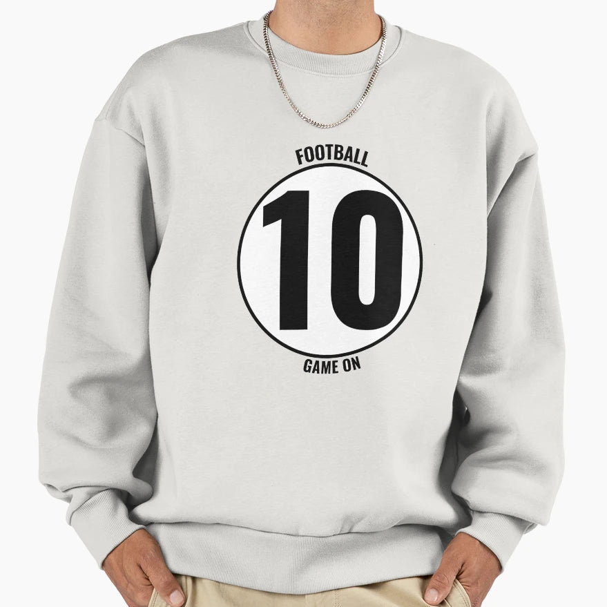 Football Number 10 Game Sweatshirt - Trendy Graphic for Adults - T-Shirt, Sweatshirt, Hoodie