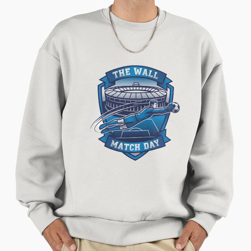 Wall Goalkeeper Soccer Mascot Sweatshirt - Minimalist Print for Adults - T-Shirt, Sweatshirt, Hoodie