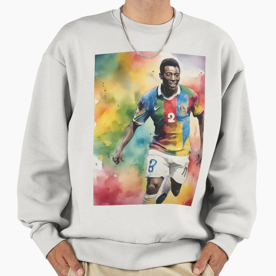 Soccer Pele Tribute Sweatshirt - Aesthetic Graphic Men Women - T-Shirt, Sweatshirt, Hoodie