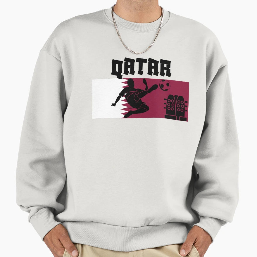 Qatar Football Sweatshirt - Custom Art Print Men Women - T-Shirt, Sweatshirt, Hoodie