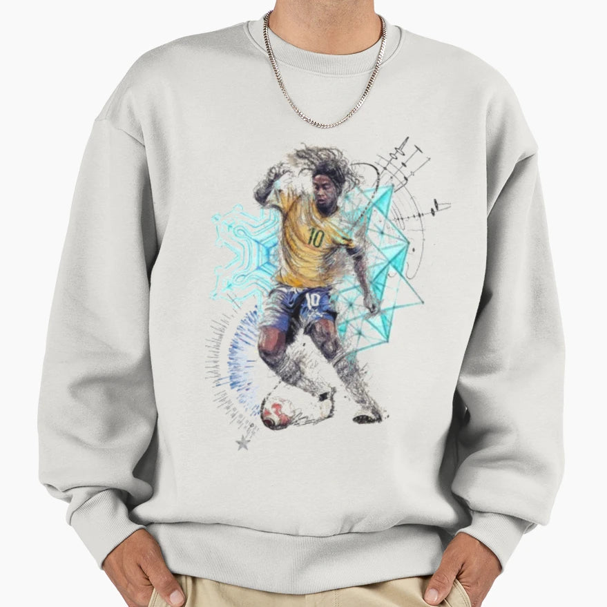 Football Playmaker Ronaldinho Sweatshirt - Novelty Apparel for Adults - T-Shirt, Sweatshirt, Hoodie