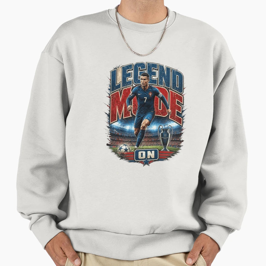 Legend Mode Soccer Champion Football Sweatshirt - Trendy Graphic Unisex - T-Shirt, Sweatshirt, Hoodie