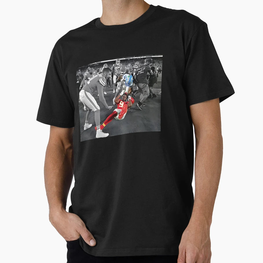Intense Aerican Fotball Tackle Moment T-Shirt - Aesthetic Graphic Unisex - T-Shirt, Sweatshirt, Hoodie
