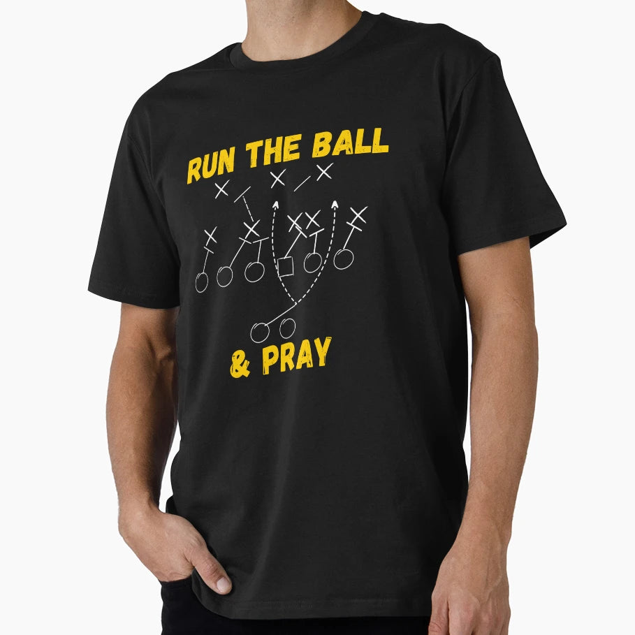 Run Ball And Pray T-Shirt - Minimalist Print for Adults - T-Shirt, Sweatshirt, Hoodie