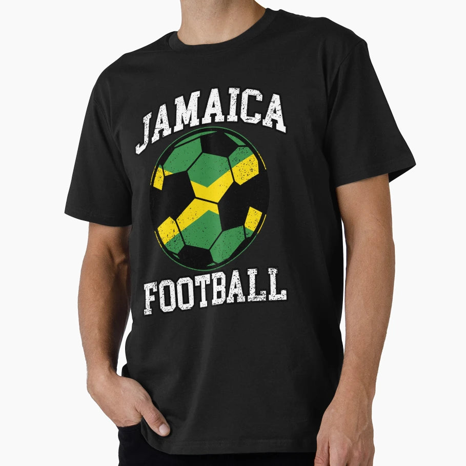 Soccer Ball Jamaica Soccer Fans And T-Shirt - Custom Art Print Men Women - T-Shirt, Sweatshirt, Hoodie