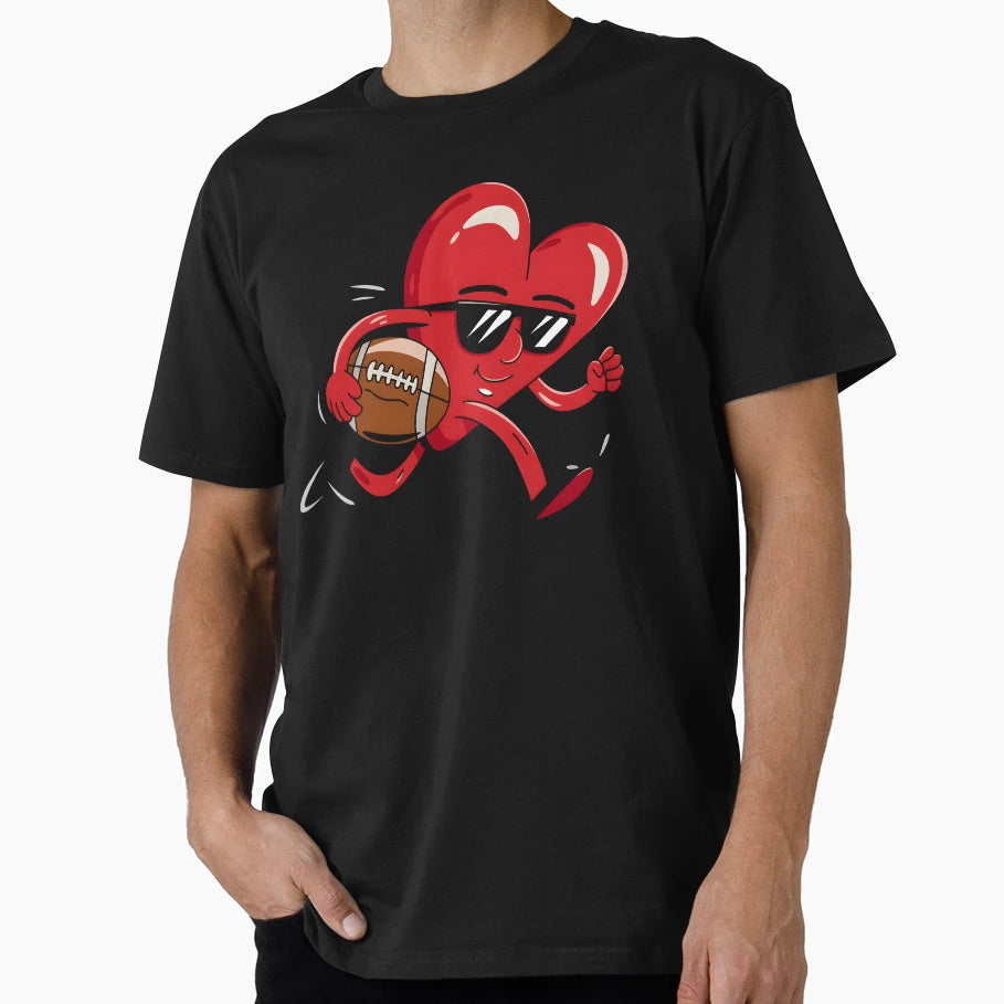 Football Heart Love Game T-Shirt - Unique Graphic for Adults - T-Shirt, Sweatshirt, Hoodie