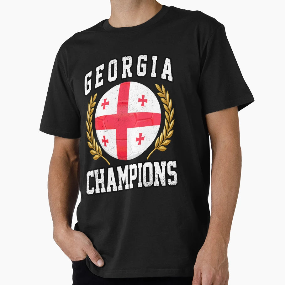 Soccer Ball Flag Champions Georgia T-Shirt - Novelty Apparel Men Women - T-Shirt, Sweatshirt, Hoodie