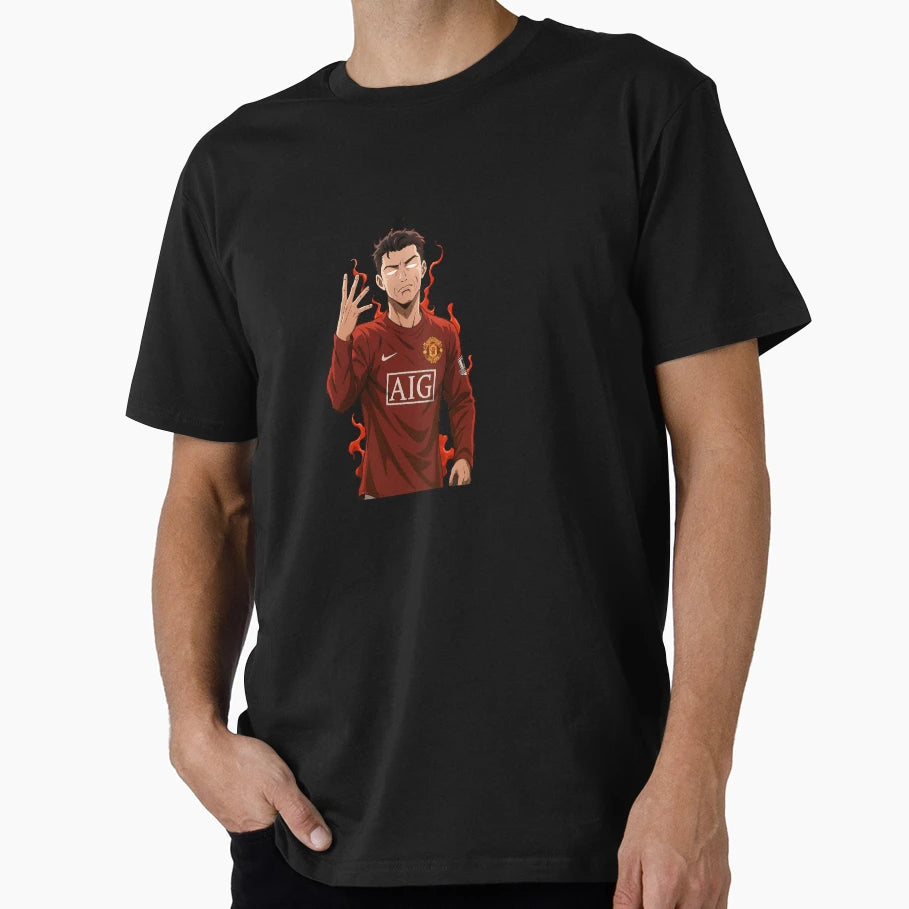 Cristiano Ronaldo Anime Art Blue T-Shirt - Casual Everyday Wear Unisex - T-Shirt, Sweatshirt, Hoodie