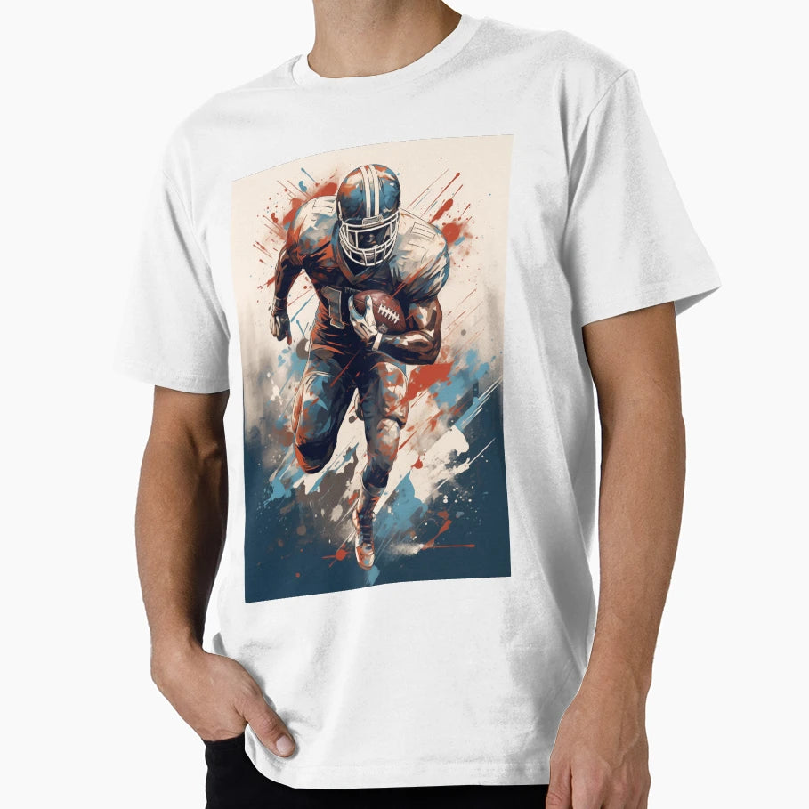 American Football Player Sports Art T-Shirt - Graphic Print Unisex - T-Shirt, Sweatshirt, Hoodie