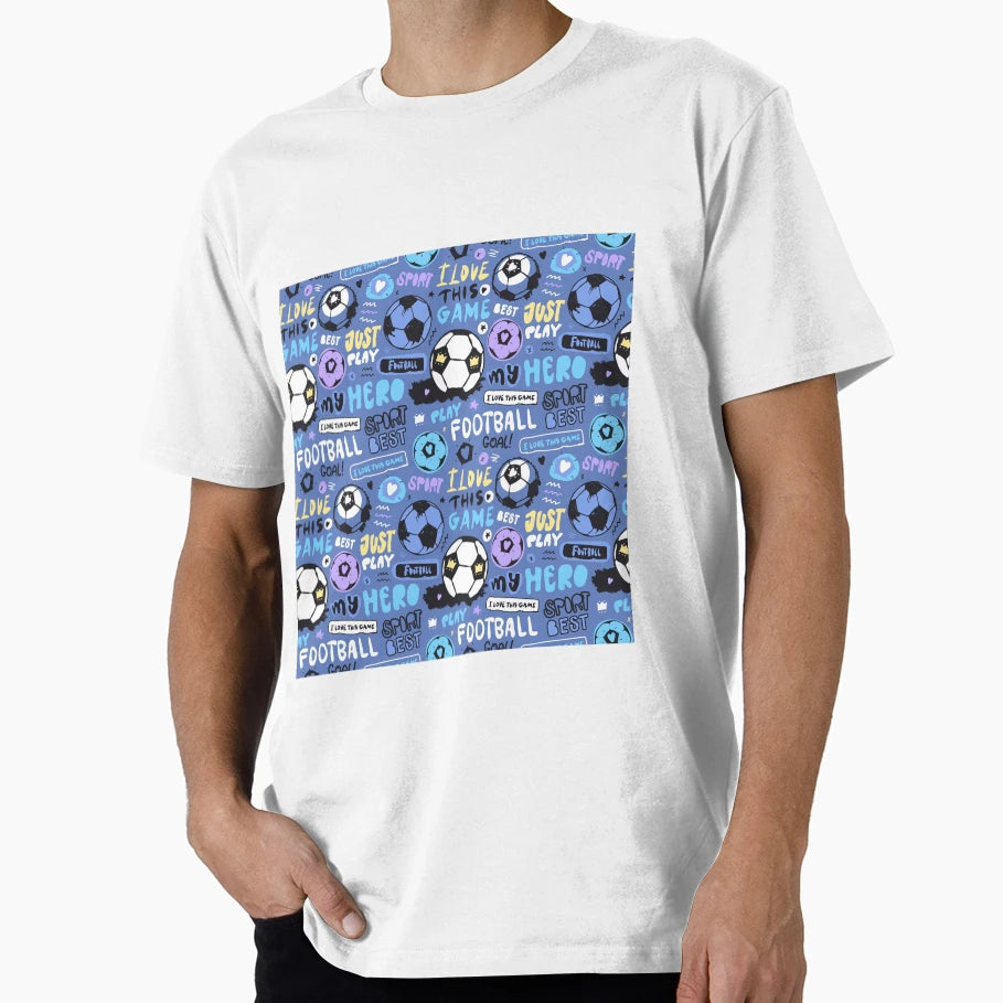 Football Pattern T-Shirt - Minimalist Print Men Women - T-Shirt, Sweatshirt, Hoodie