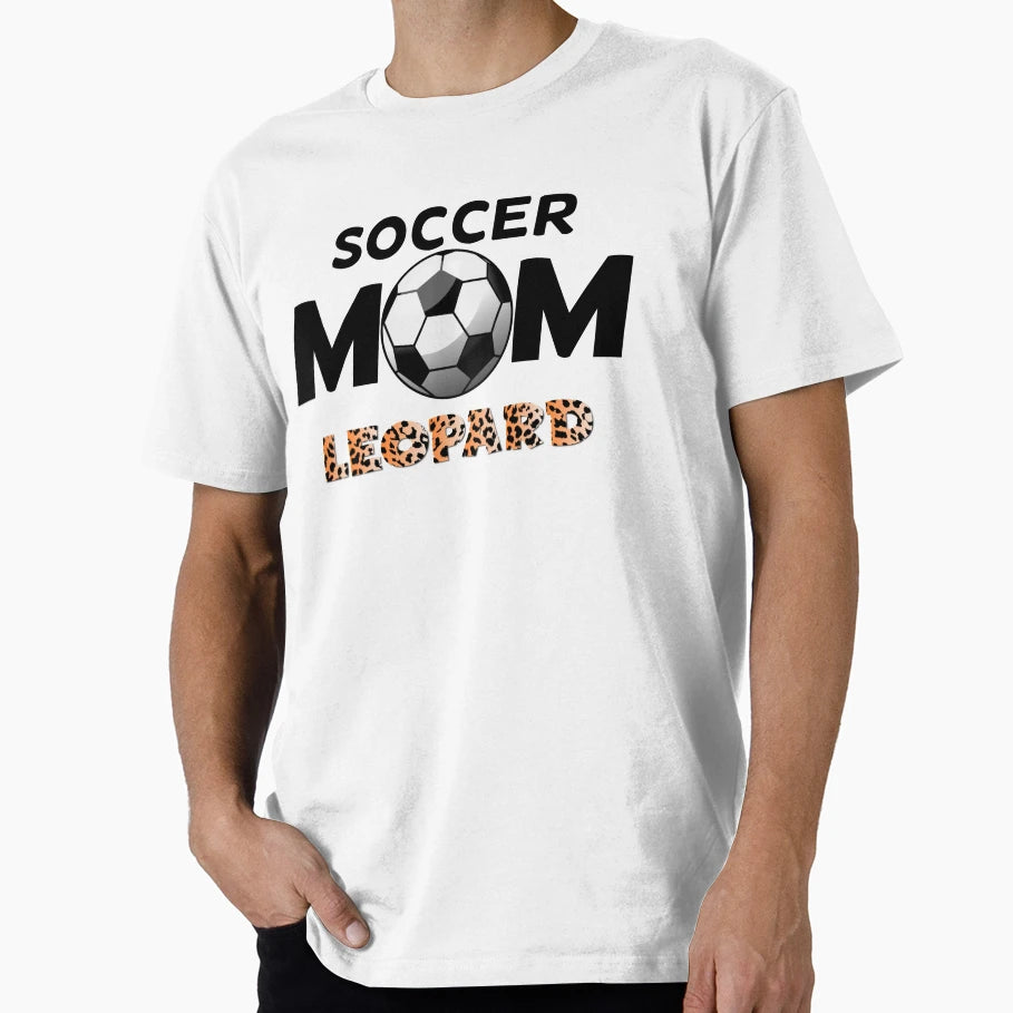 Soccer Mom Leopard Funny Softball Mom T-Shirt - Trendy Graphic Men Women - T-Shirt, Sweatshirt, Hoodie