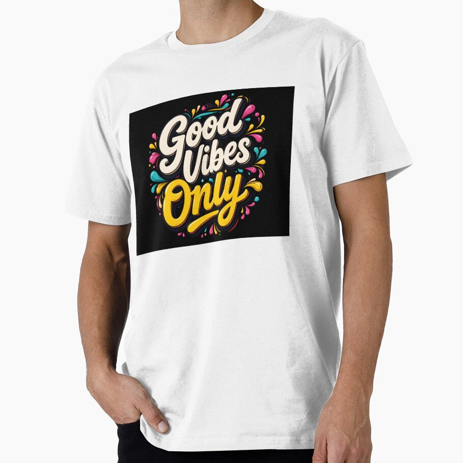 Good Vibes Positive Energy Typography Design by - Adult & Kids T-Shirts, Sweatshirts & Hoodies apparel design preview 1