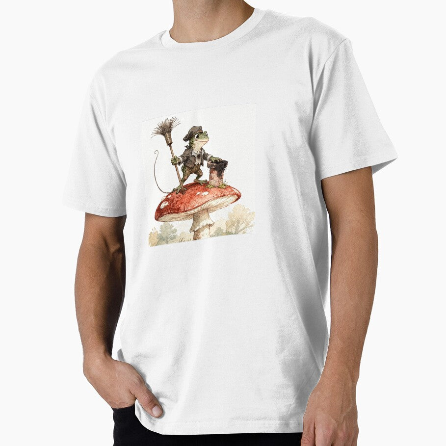 Toad Chimney Sweep on a Mushroom Roof by - Adult & Kids T-Shirts, Sweatshirts & Hoodies apparel design preview 1